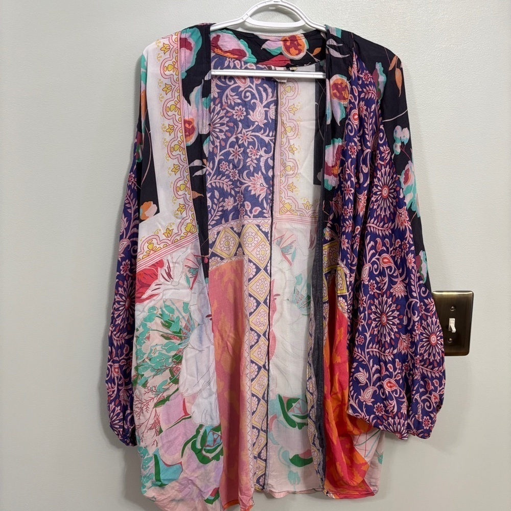 Akemi+kin Boho 100% Mixed Print Floral kimono cardigan one size